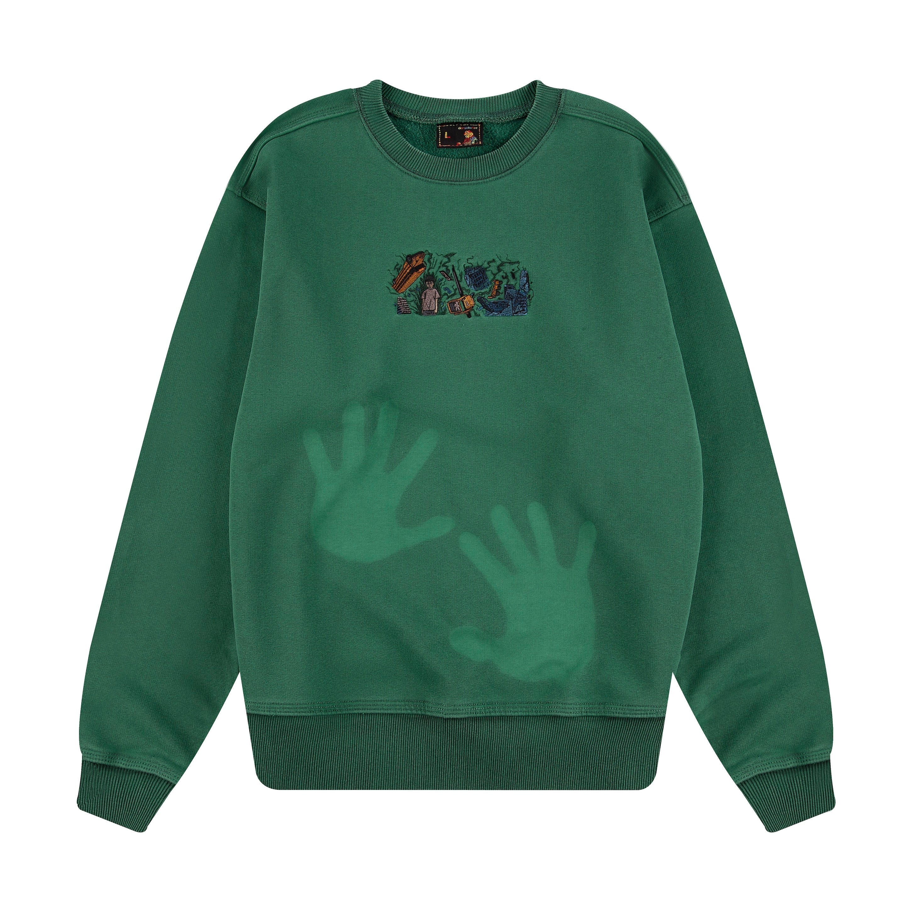 "super kid" crewneck green