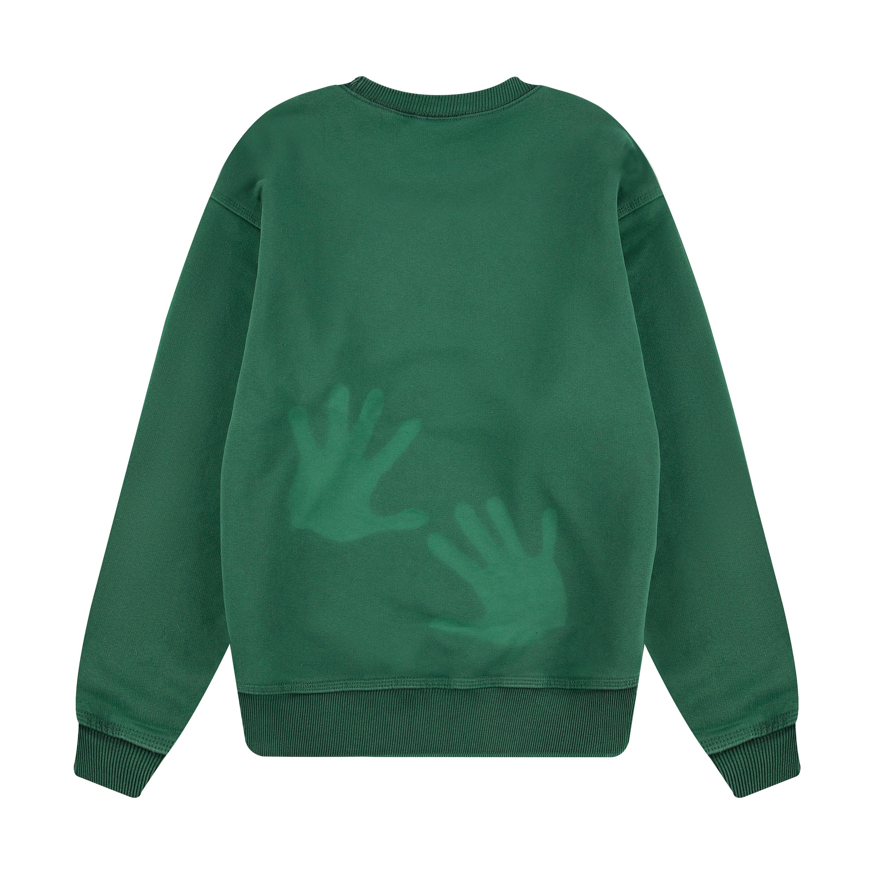 "super kid" crewneck green