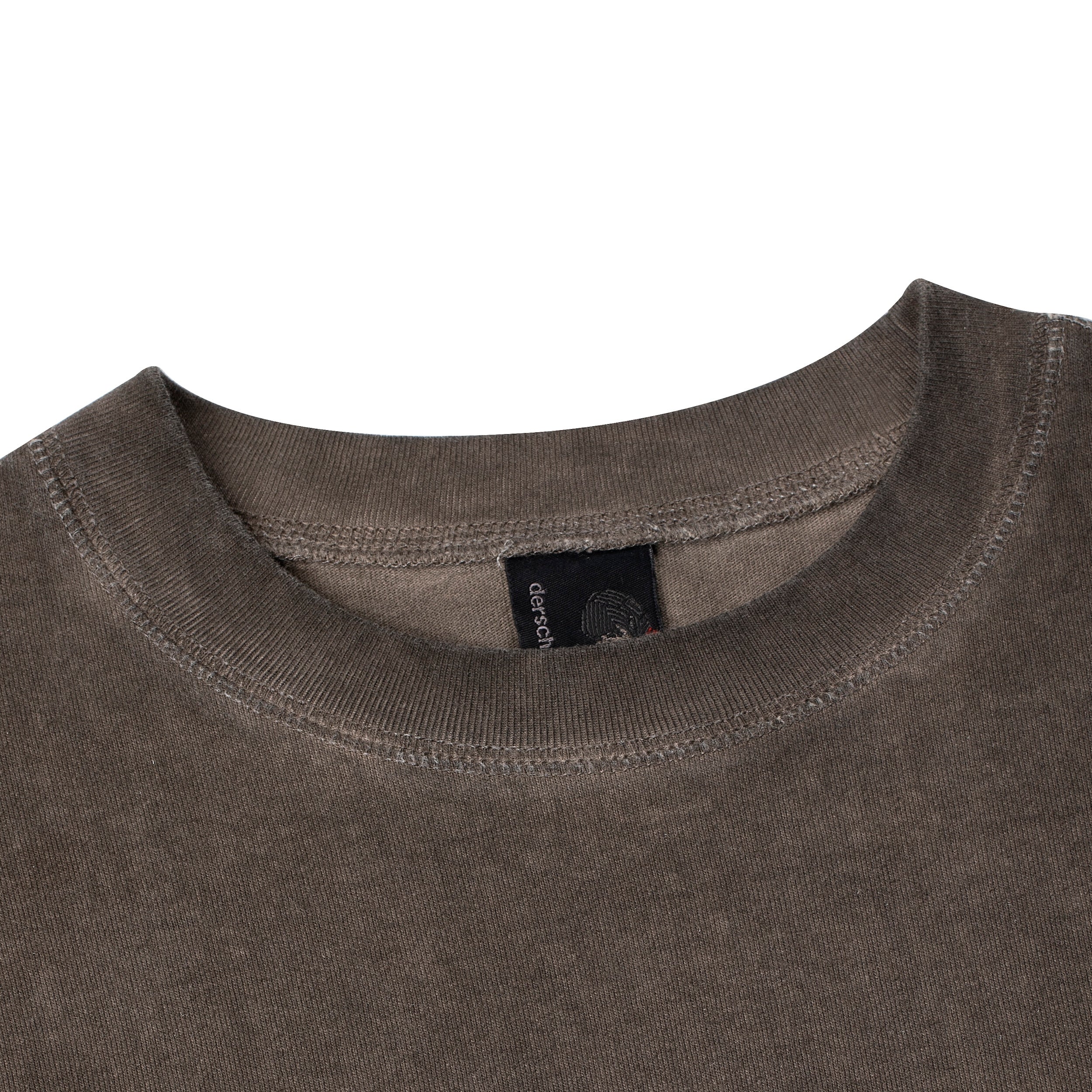 "lotus" T shirt oil washed brown